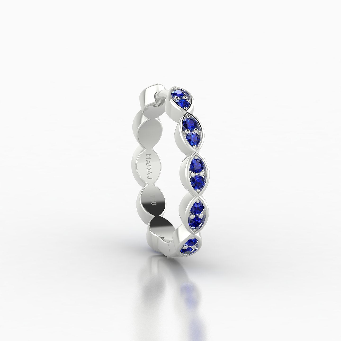 Hathor | 18k White Gold 11 mm Sapphire Hoop Piercing