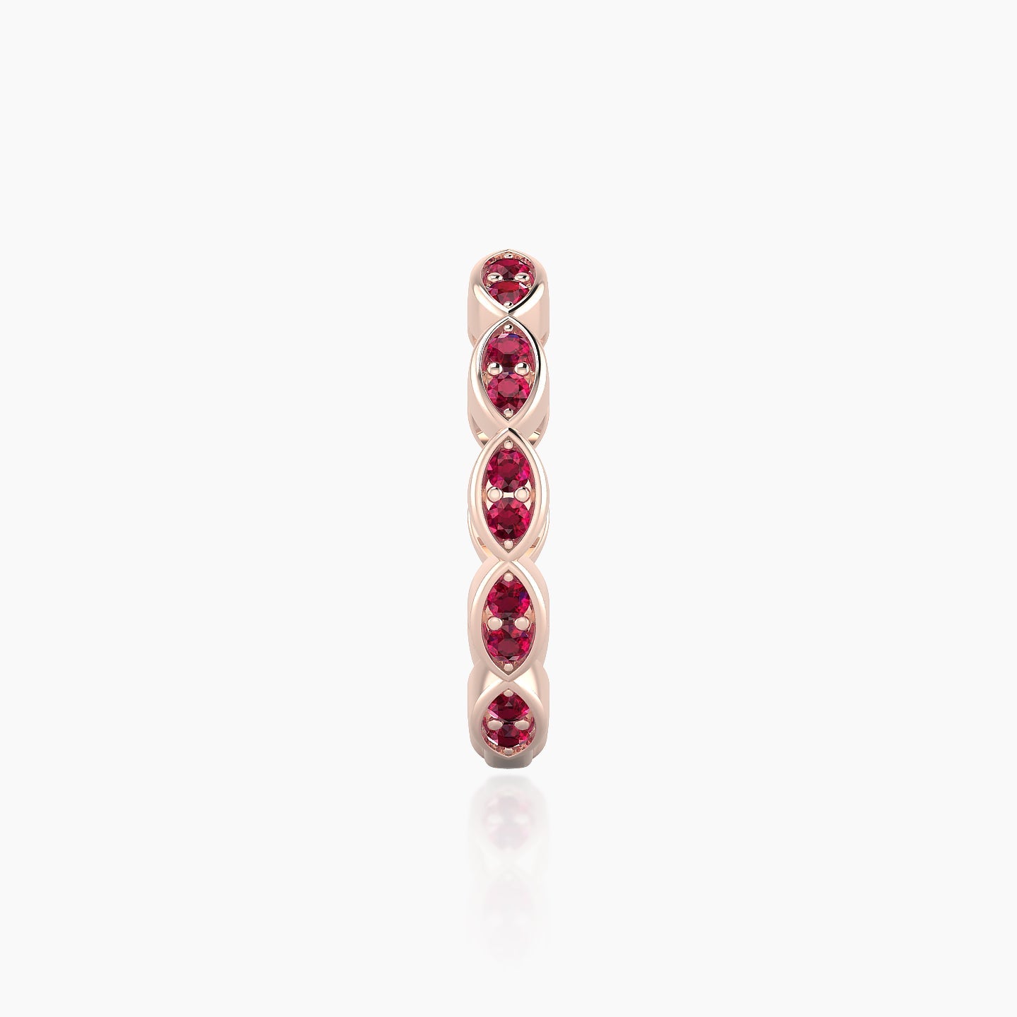 Hathor | 18k Rose Gold 11 mm Ruby Hoop Piercing