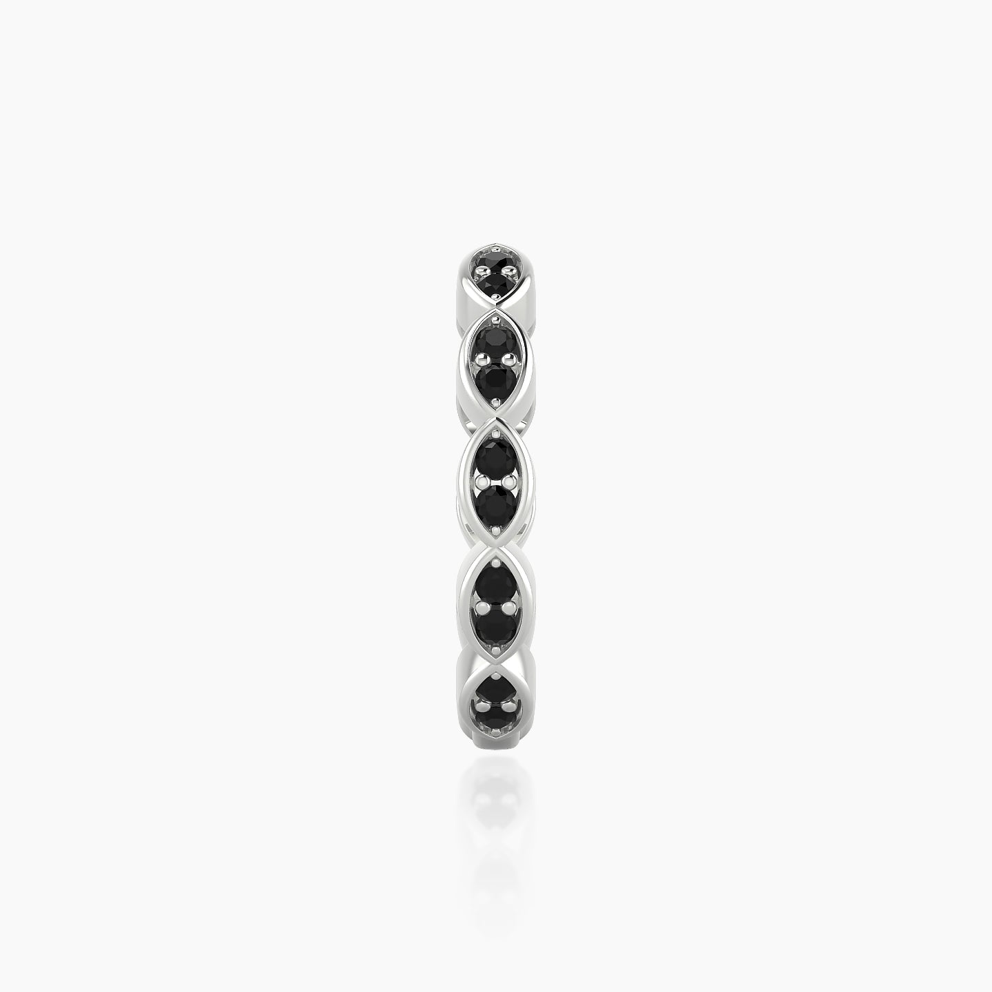 Hathor | 18k White Gold 11 mm Black Diamond Hoop Piercing