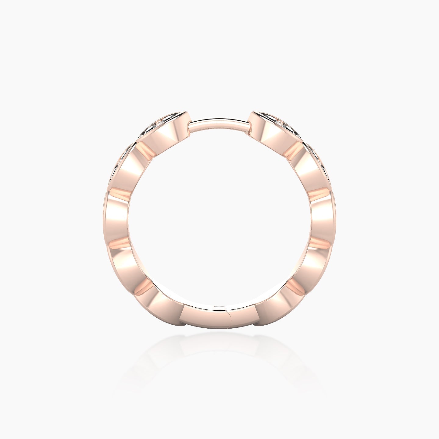 Hathor | 18k Rose Gold 11 mm Black Diamond Hoop Piercing