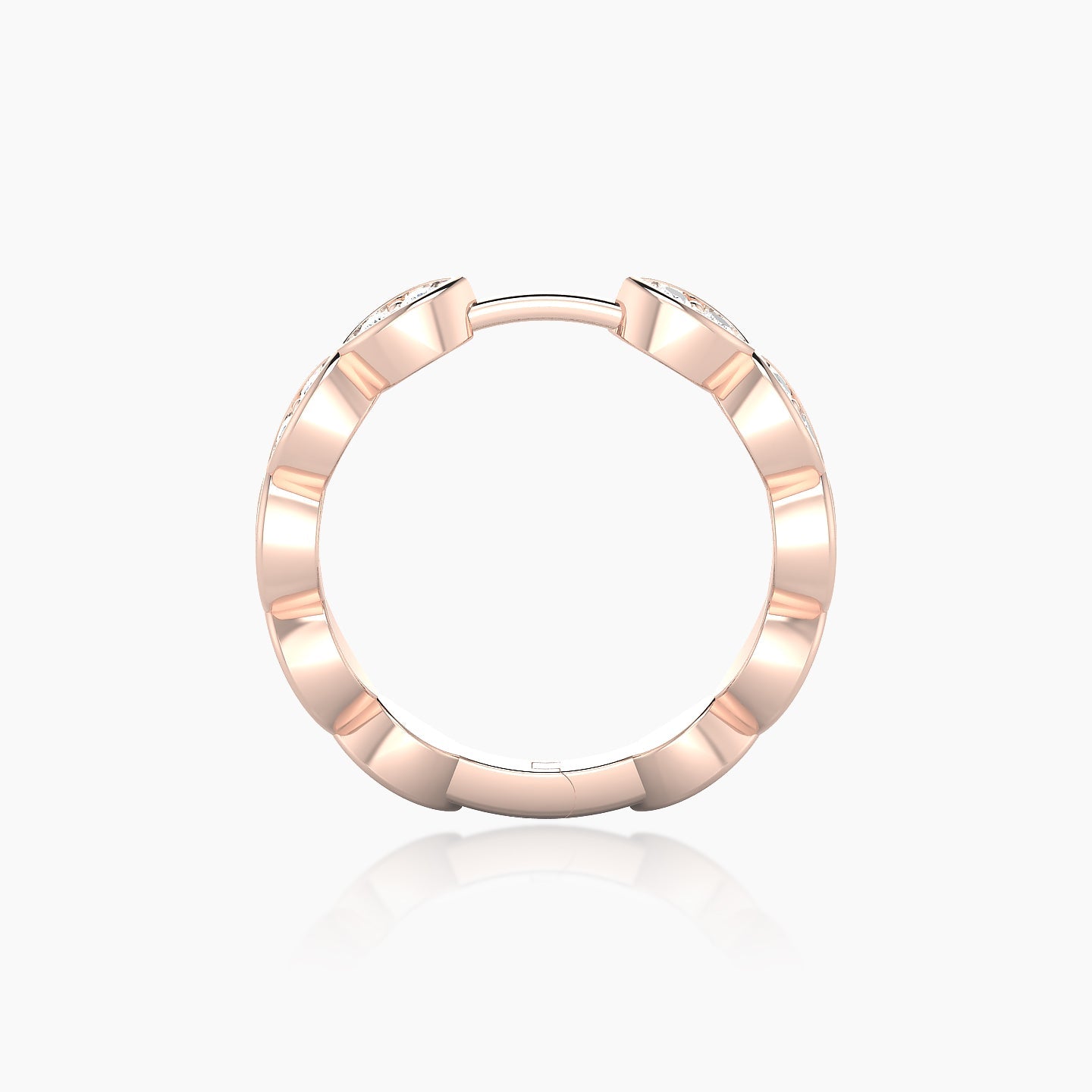 Hathor | 18k Rose Gold 11 mm Diamond Hoop Piercing