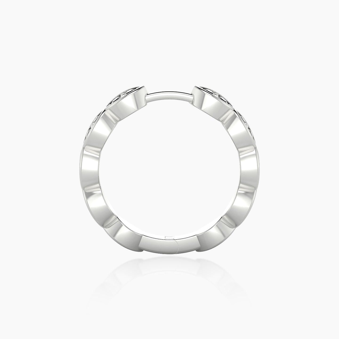 Hathor | 18k White Gold 11 mm Black Diamond Hoop Piercing