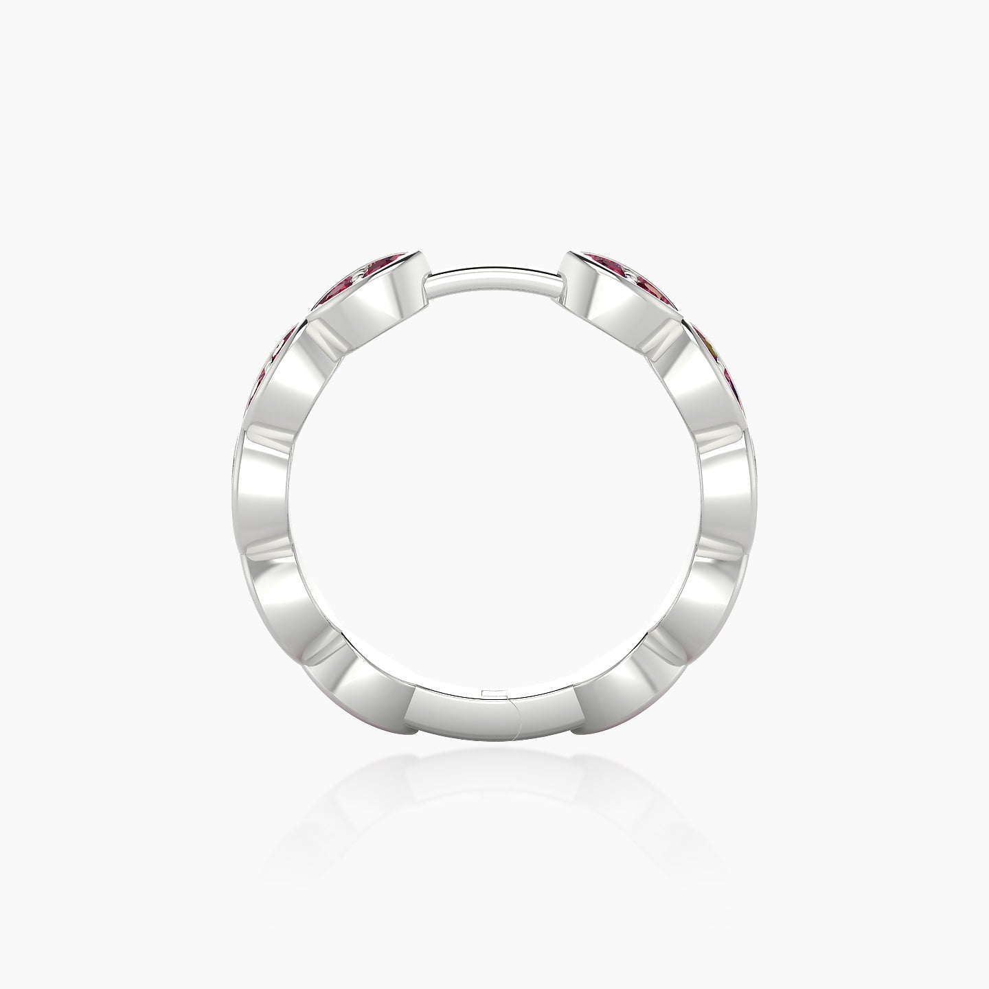 Hathor | 18k White Gold 11 mm Ruby Hoop Piercing