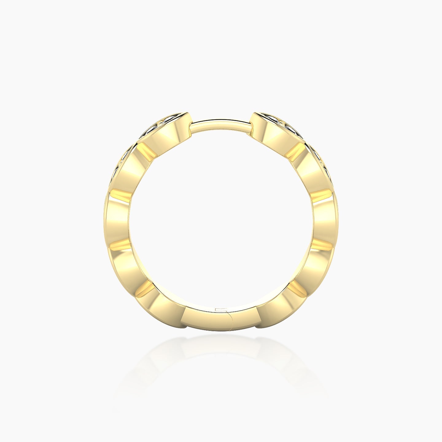 Hathor | 18k Yellow Gold 11 mm Black Diamond Hoop Piercing