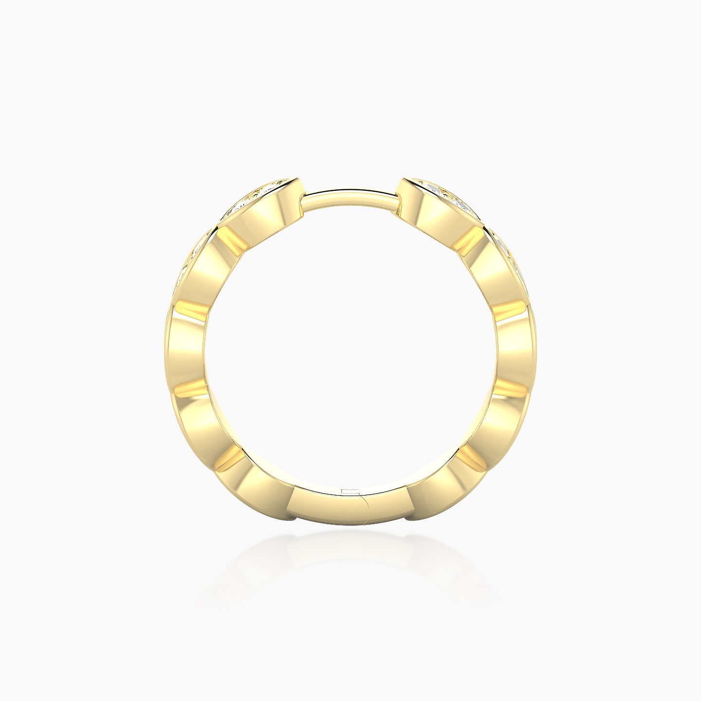 Hathor | 18k Yellow Gold 11 mm Diamond Hoop Piercing