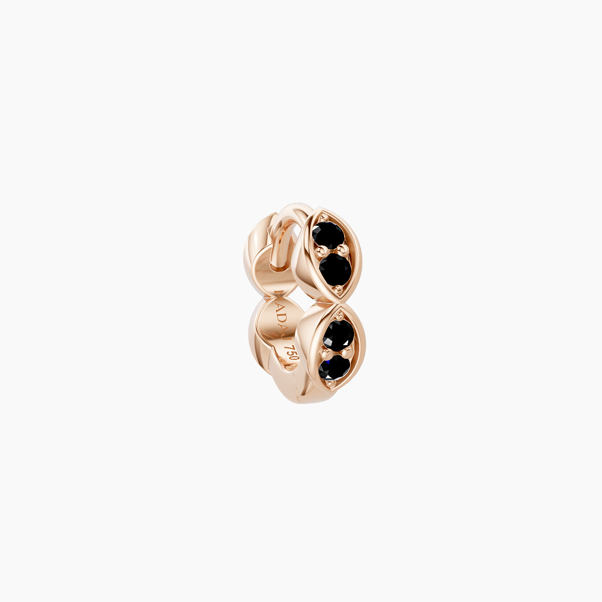 Hathor | 18k Rose Gold 5 mm Black Diamond Hoop Piercing