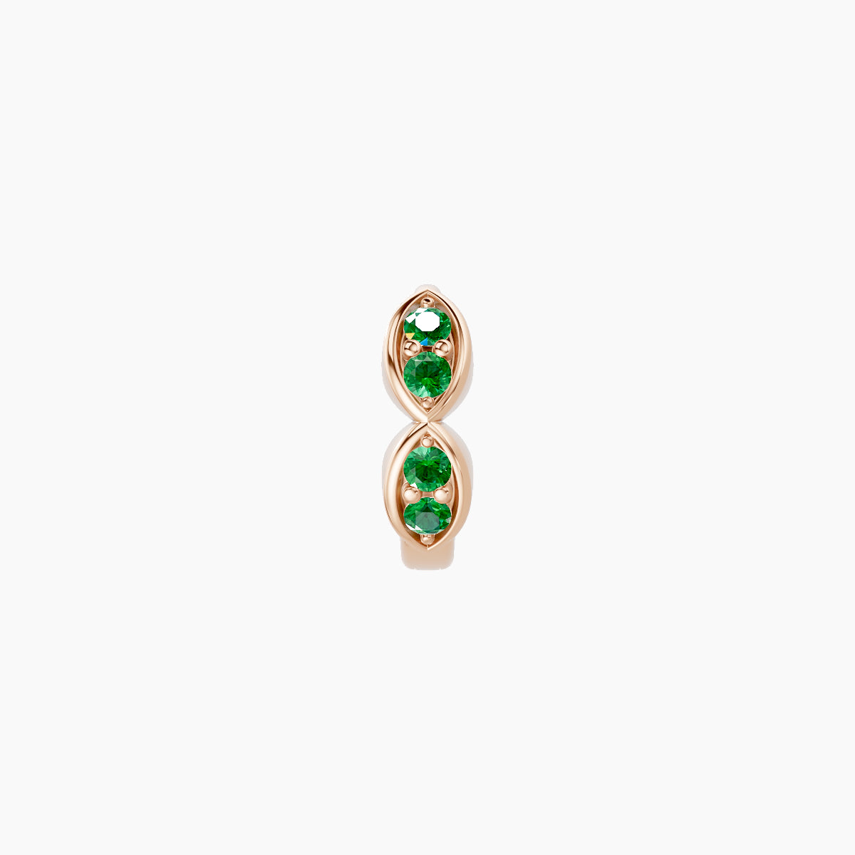 Hathor | 18k Rose Gold 5 mm Emerald Hoop Piercing