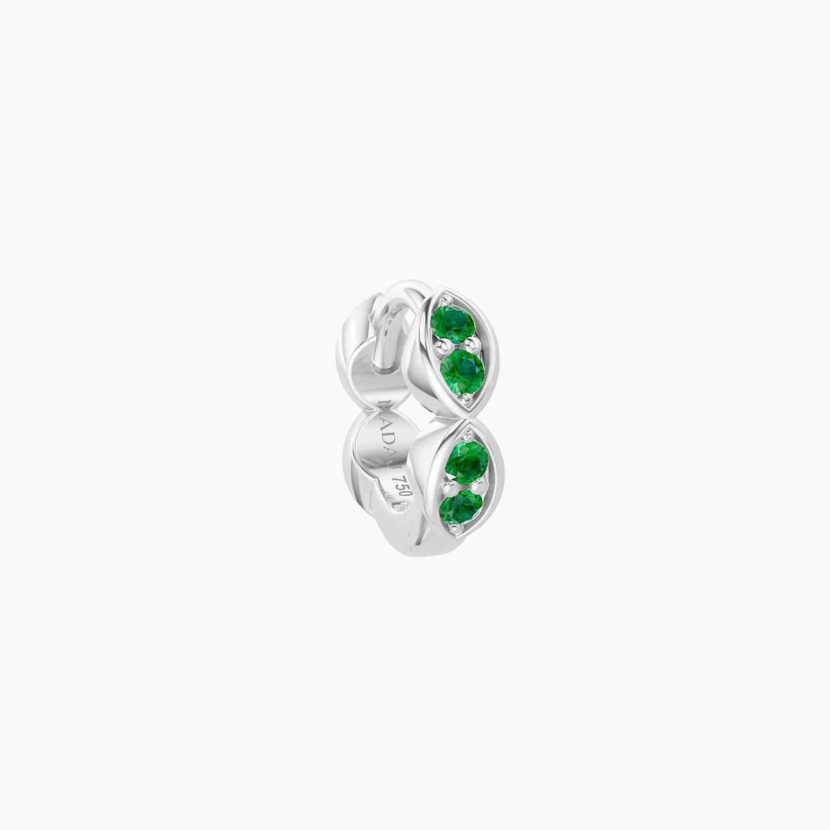 Hathor | 18k White Gold 5 mm Emerald Hoop Piercing