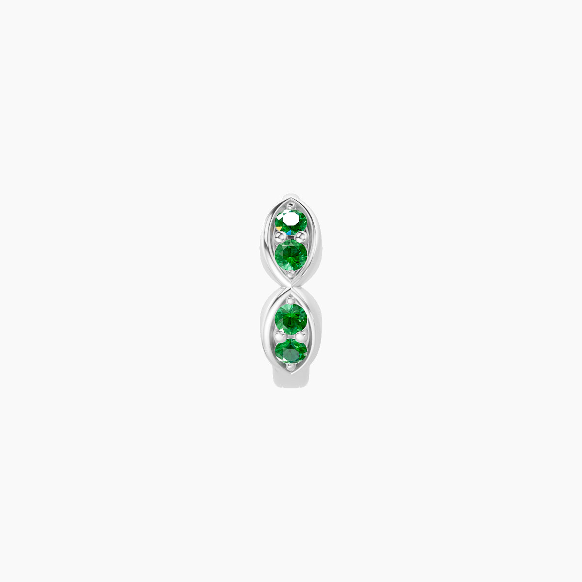 Hathor | 18k White Gold 5 mm Emerald Hoop Piercing