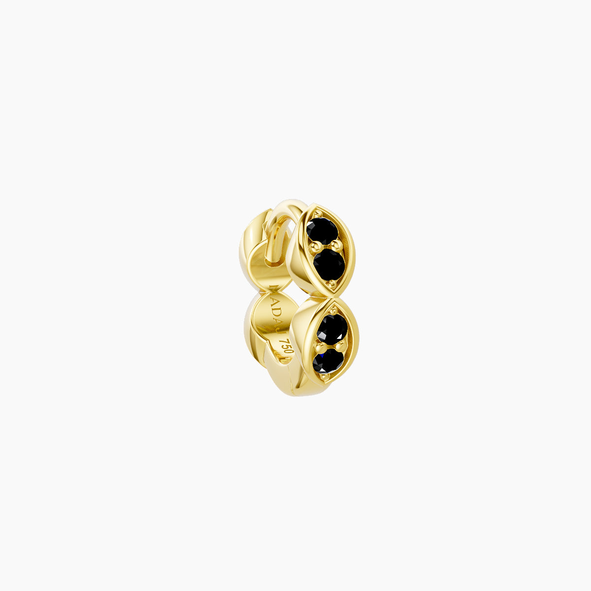 Hathor | 18k Yellow Gold 5 mm Black Diamond Hoop Piercing