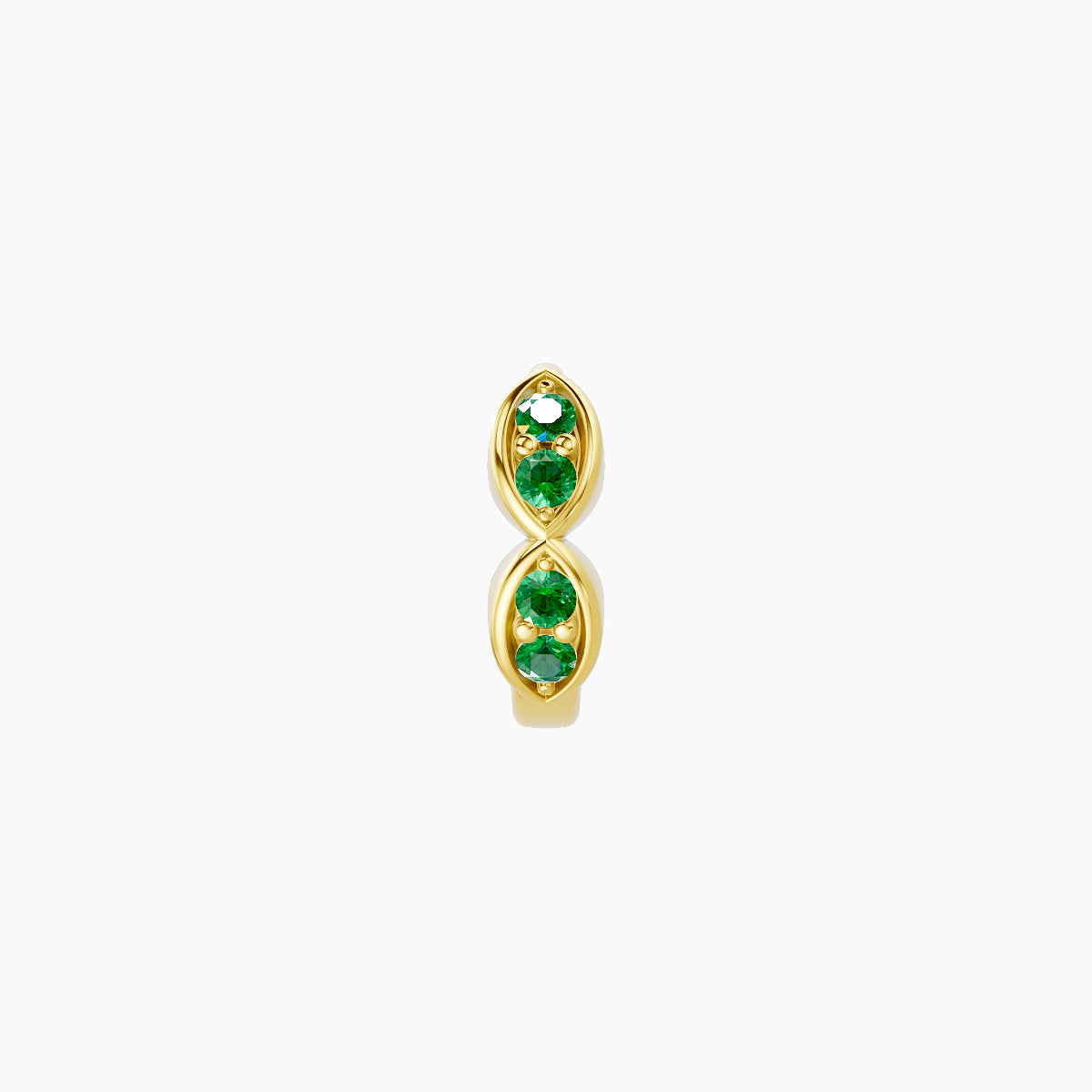 Hathor | 18k Yellow Gold 5 mm Emerald Hoop Piercing