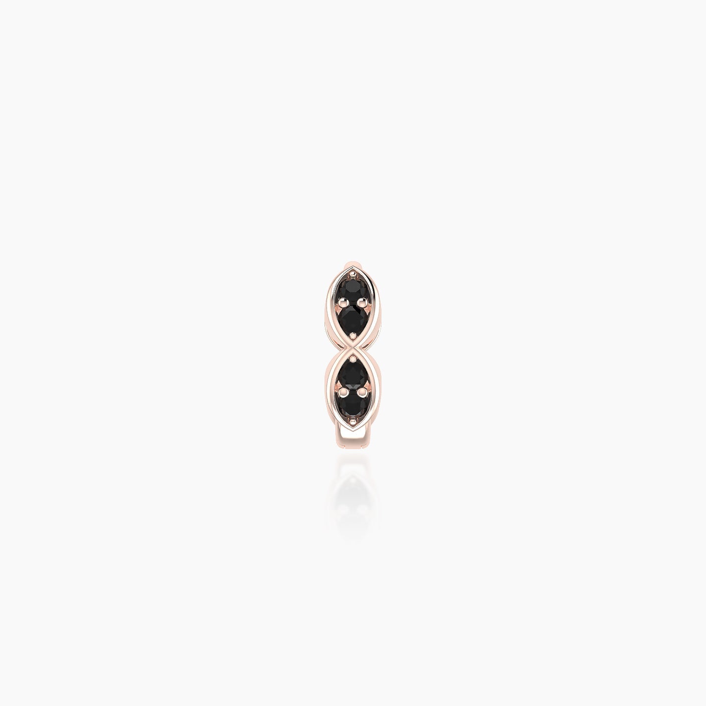 Hathor | 18k Rose Gold 5 mm Black Diamond Hoop Piercing