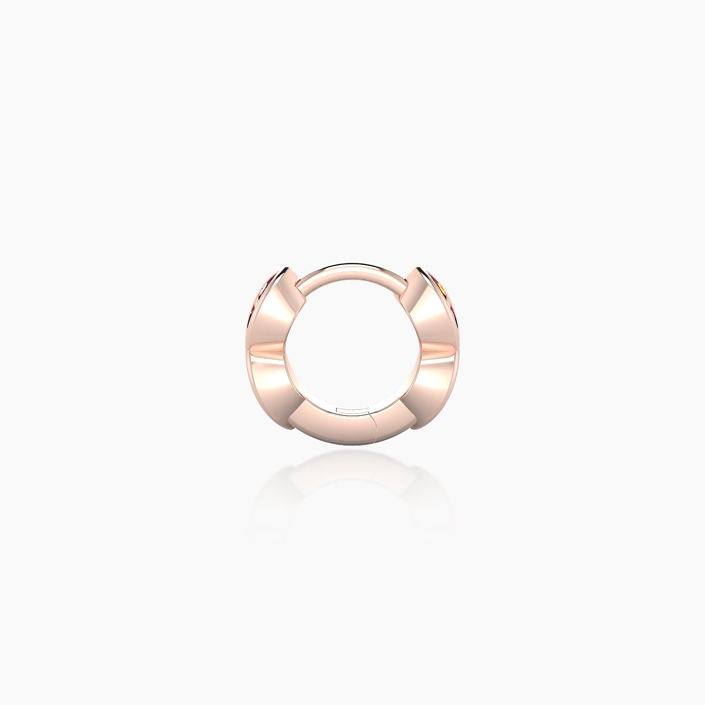 Hathor | 18k Rose Gold 5 mm Ruby Hoop Piercing