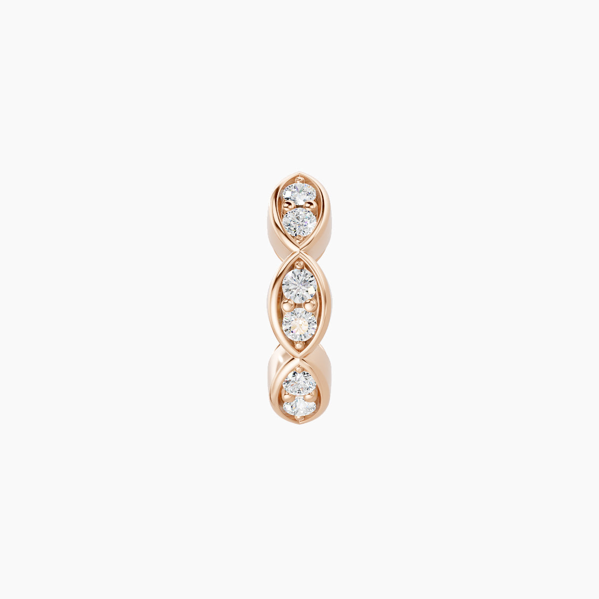 Hathor | 18k Rose Gold 6.5 mm Diamond Hoop Piercing