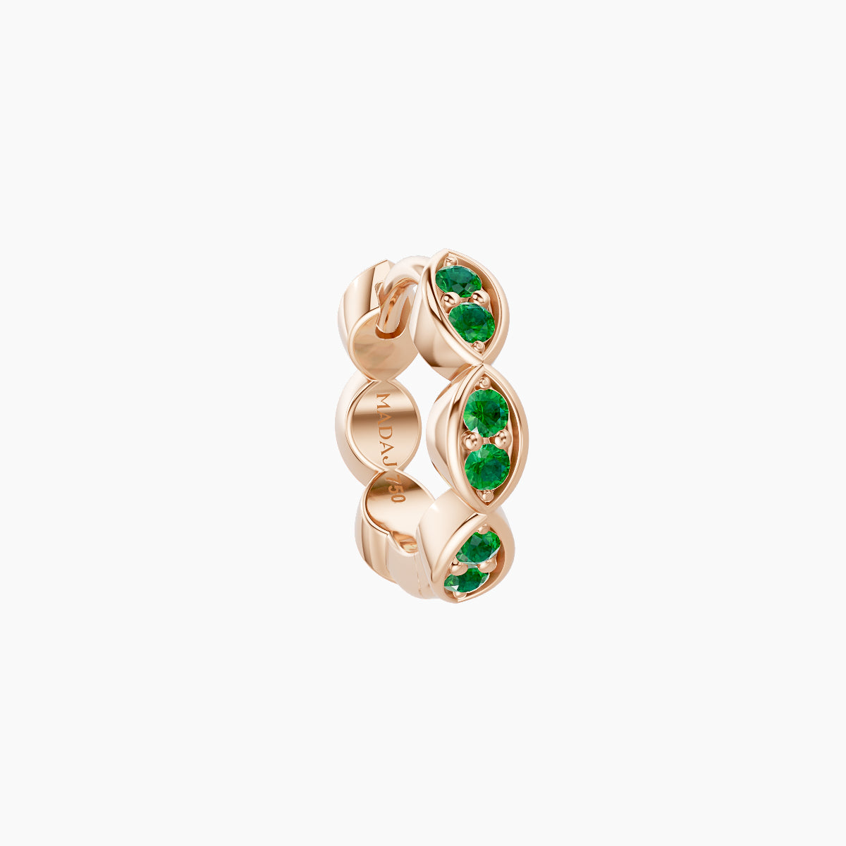 Hathor | 18k Rose Gold 6.5 mm Emerald Hoop Piercing