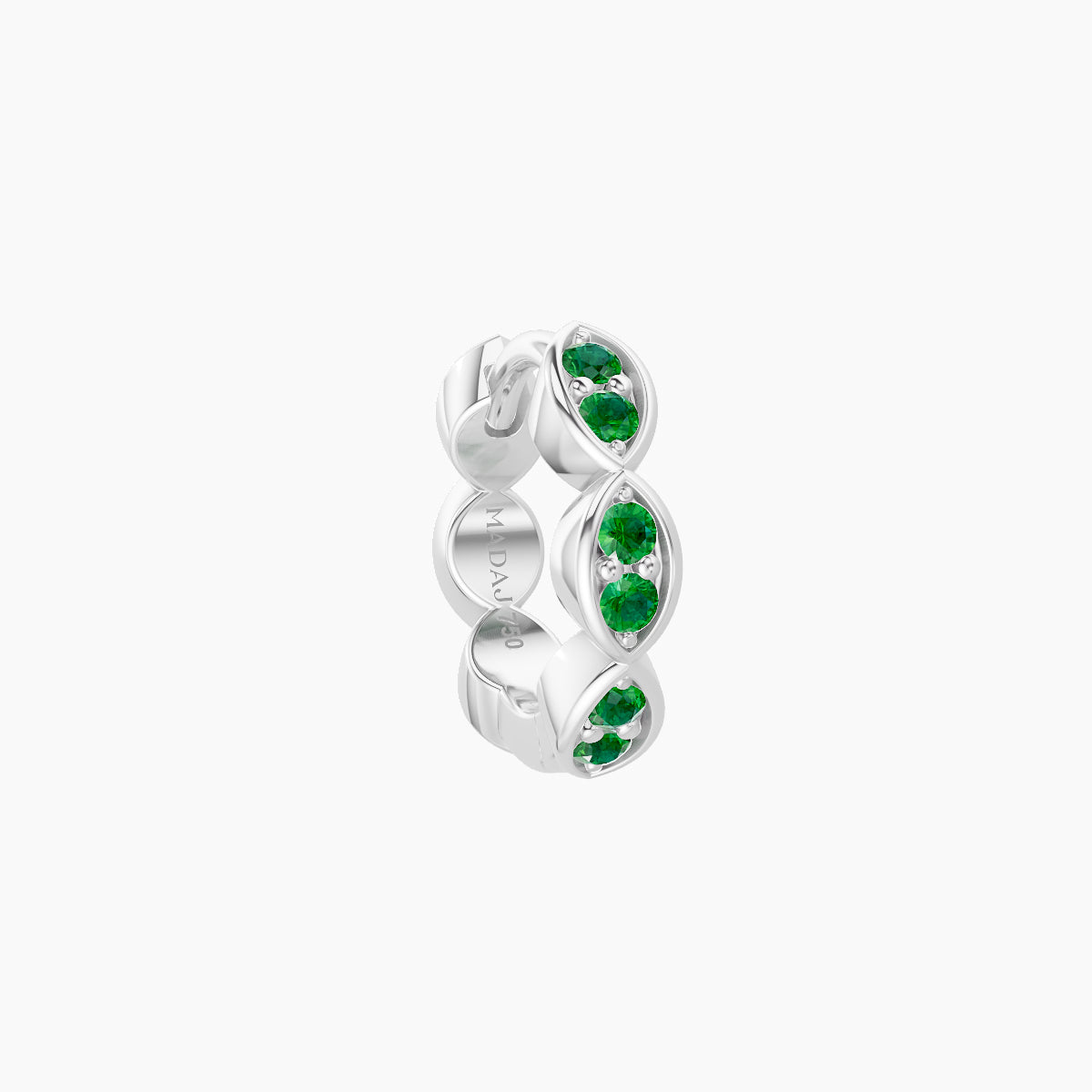 Hathor | 18k White Gold 6.5 mm Emerald Hoop Piercing