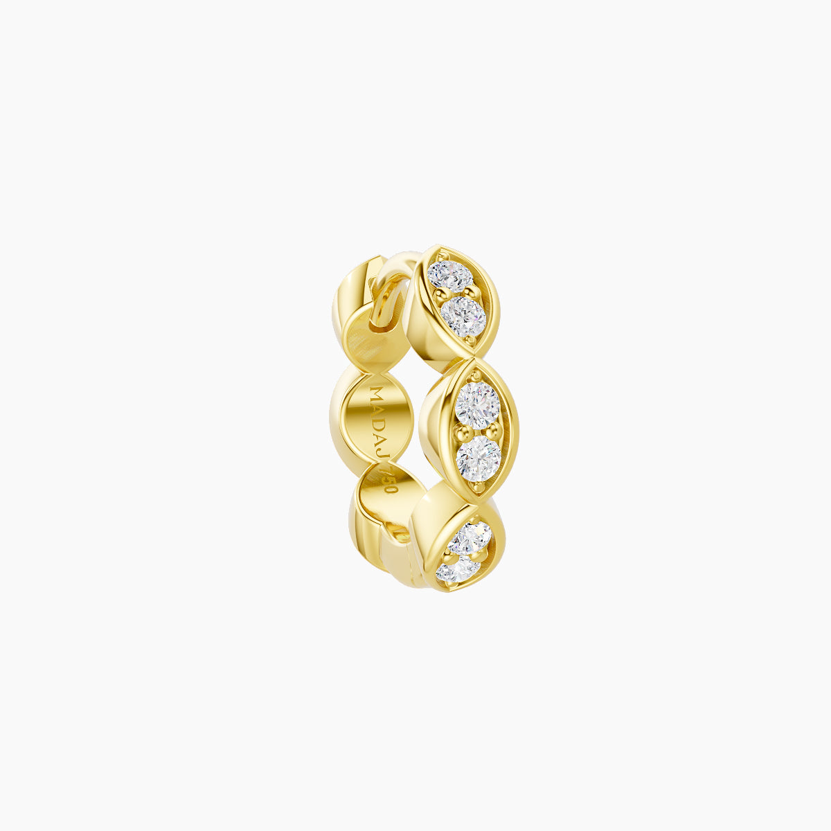 Hathor | 18k Yellow Gold 6.5 mm Diamond Hoop Piercing