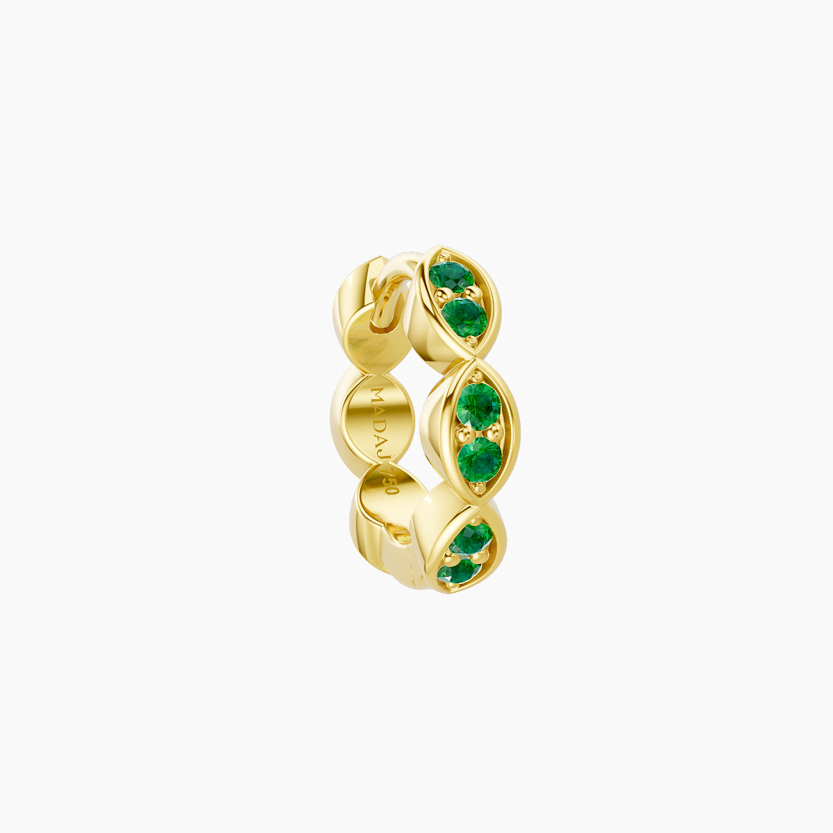 Hathor | 18k Yellow Gold 6.5 mm Emerald Hoop Piercing