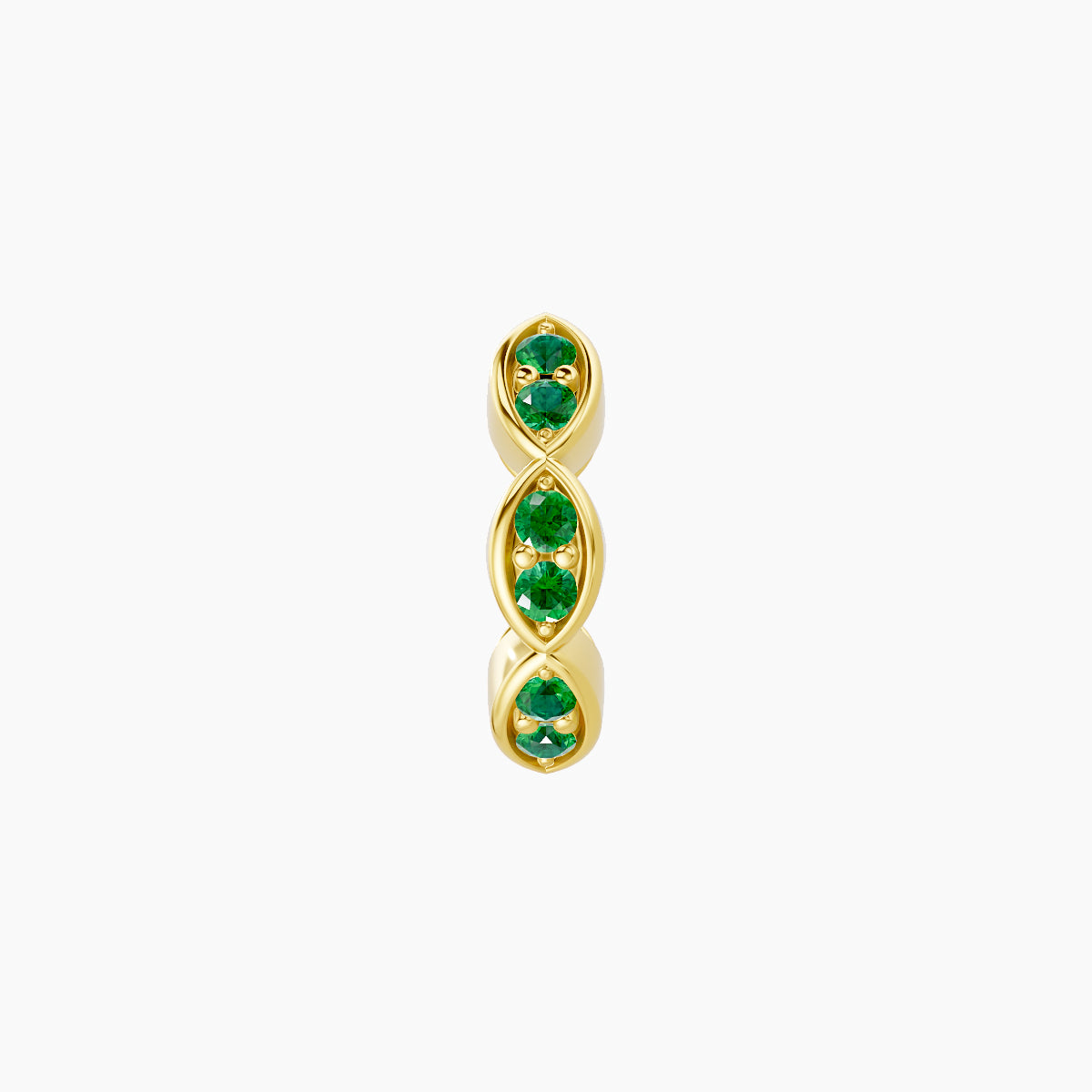 Hathor | 18k Yellow Gold 6.5 mm Emerald Hoop Piercing