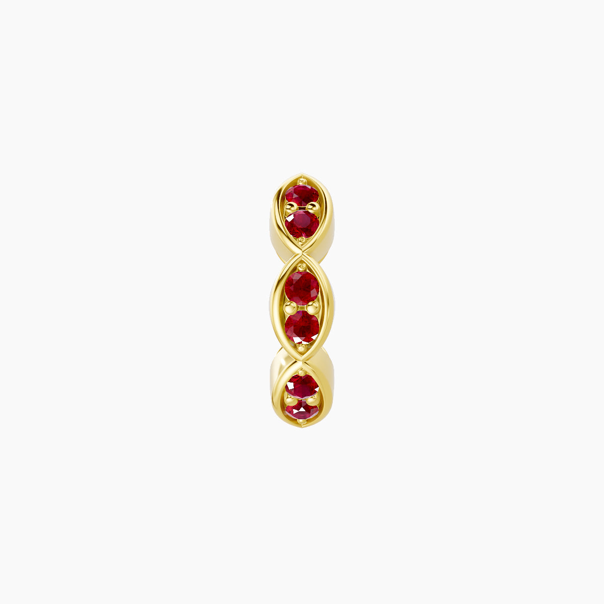 Hathor | 18k Yellow Gold 6.5 mm Ruby Hoop Piercing