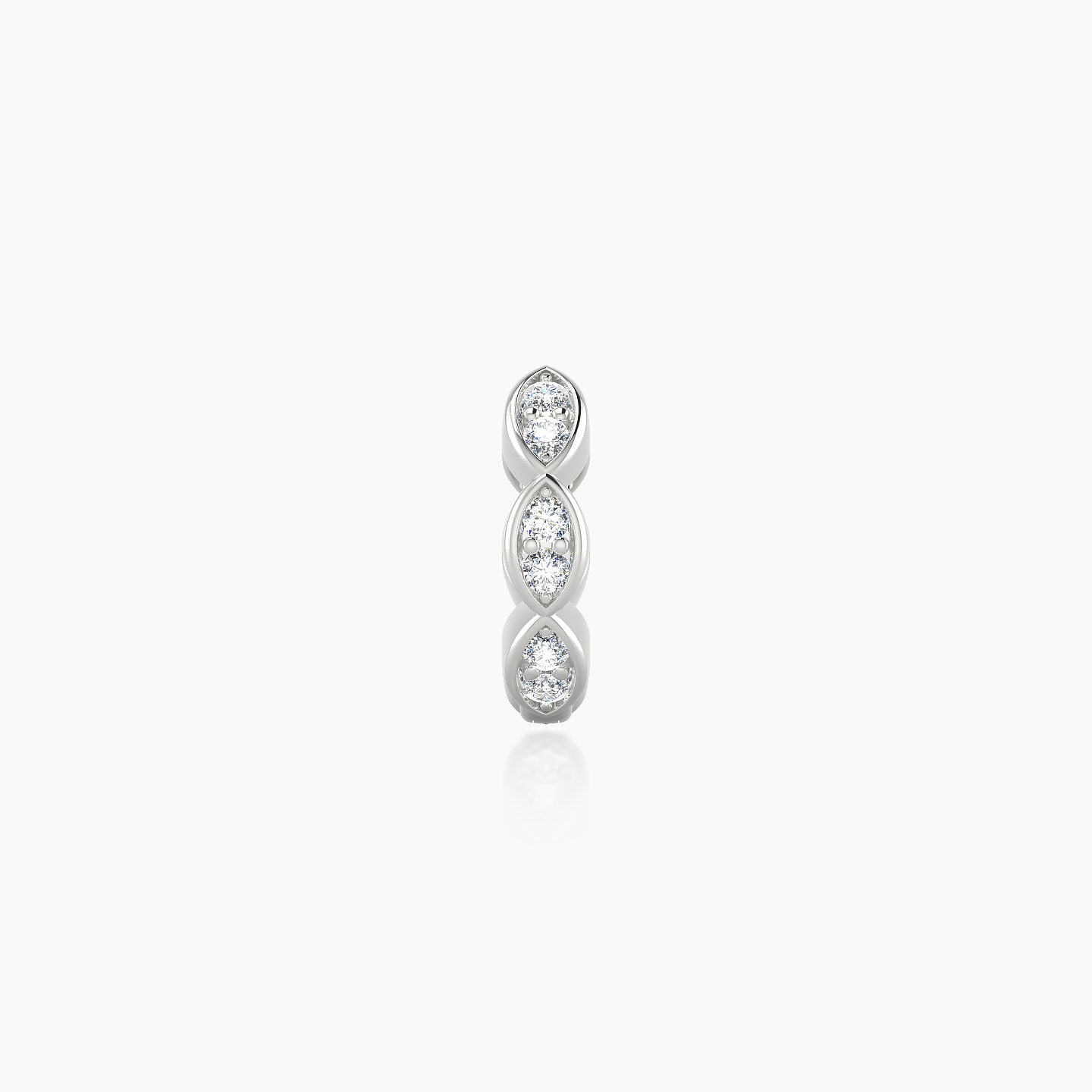Hathor | 18k White Gold 6.5 mm Diamond Hoop Piercing