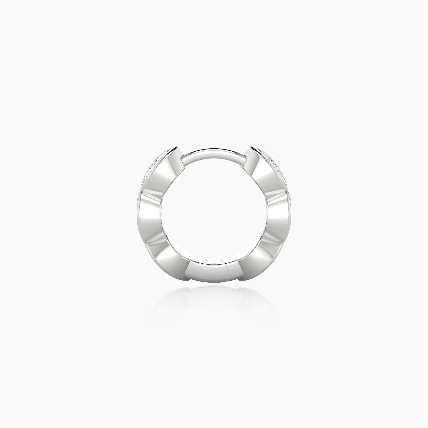 Hathor | 18k White Gold 6.5 mm Diamond Hoop Piercing