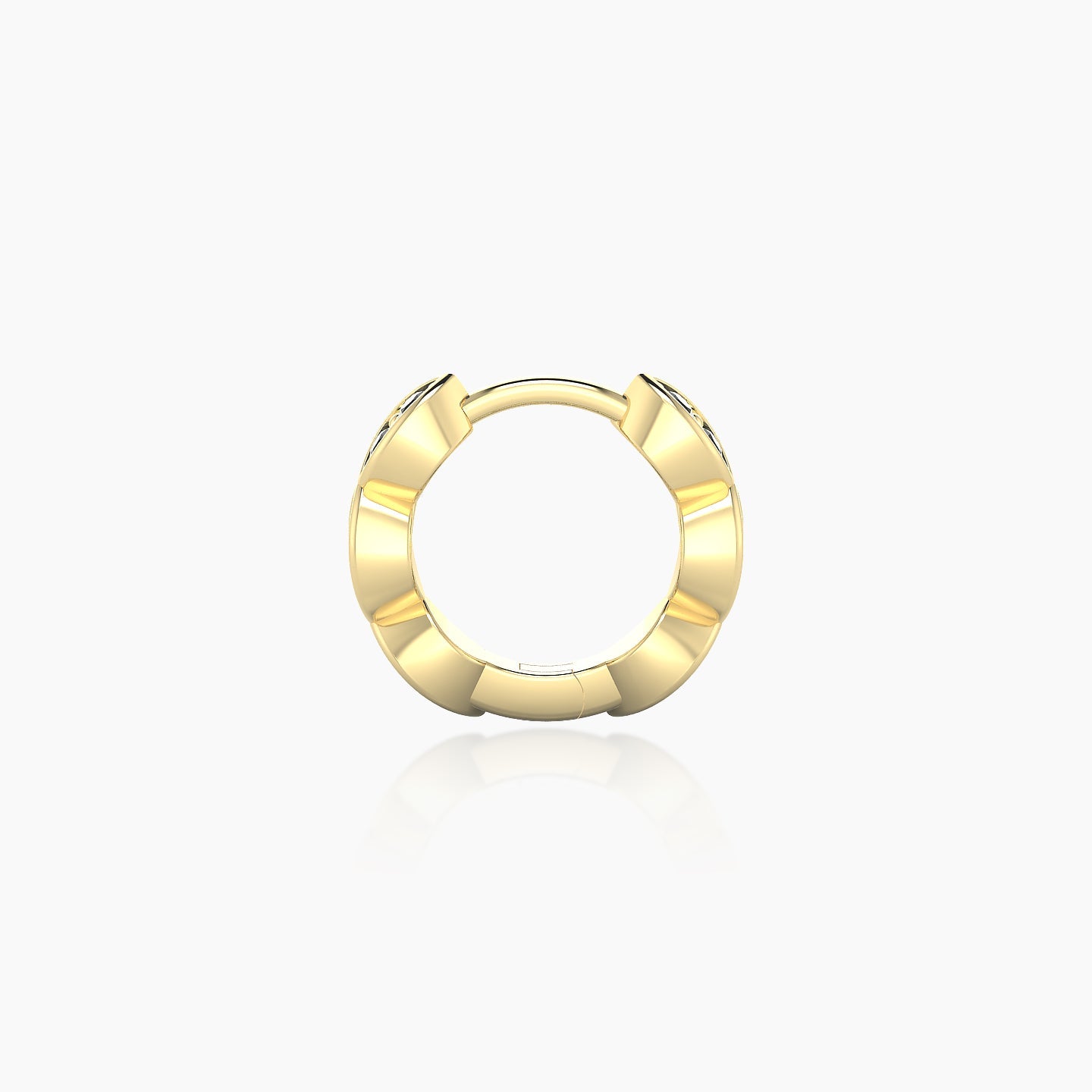 Hathor | 18k Yellow Gold 6.5 mm Black Diamond Hoop Piercing