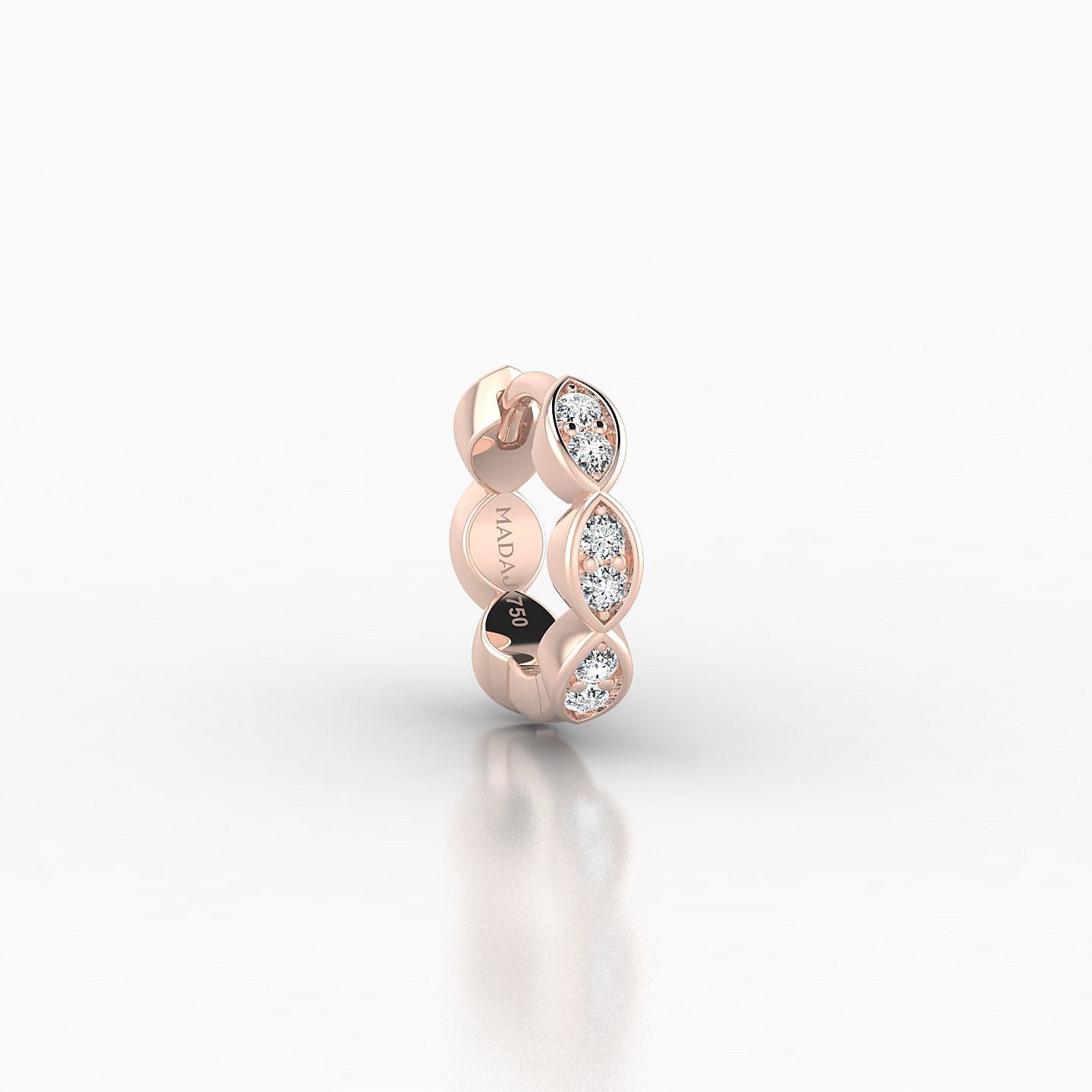 Hathor | 18k Rose Gold 6.5 mm Diamond Nose Ring Piercing