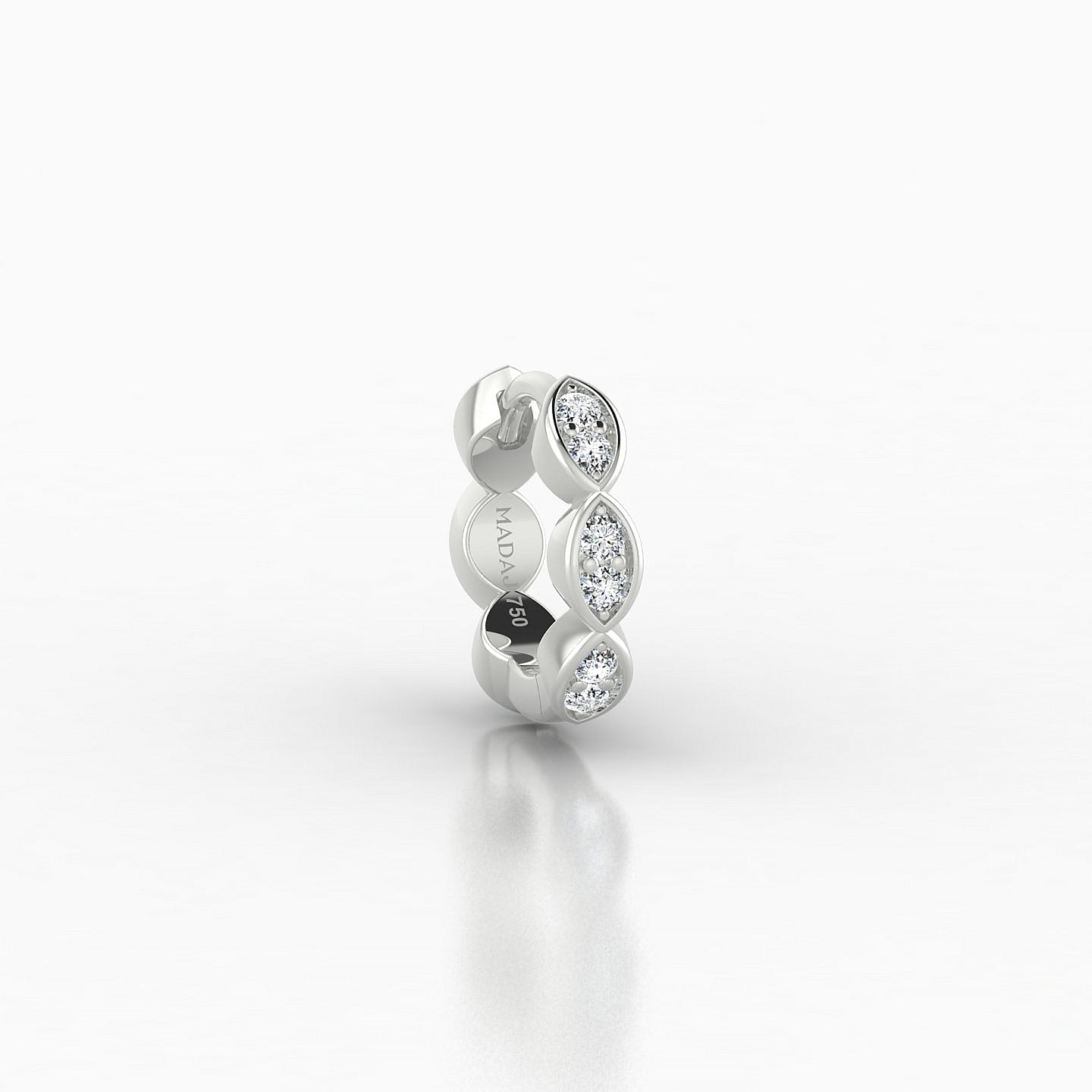 Hathor | 18k White Gold 6.5 mm Diamond Nose Ring Piercing