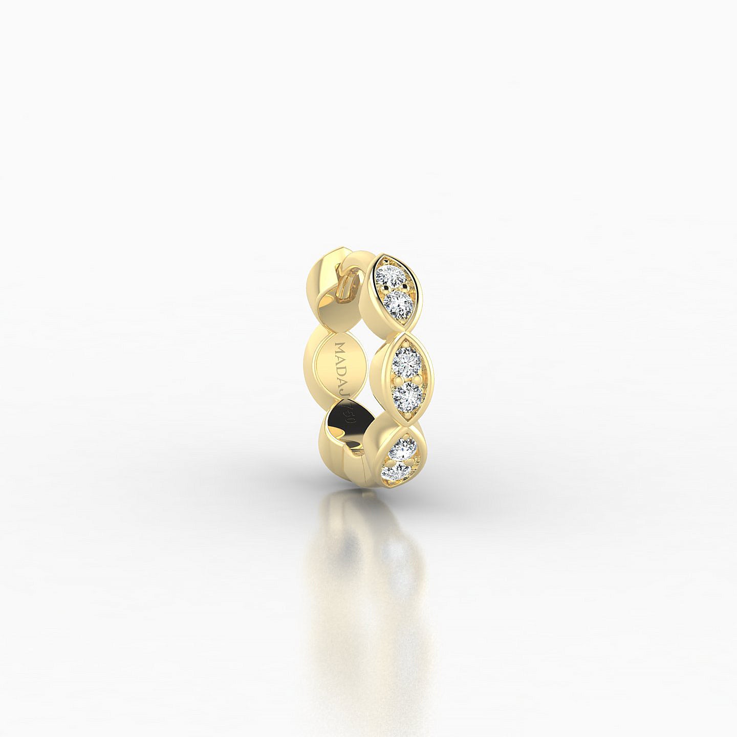 Hathor | 18k Yellow Gold 6.5 mm Diamond Nose Ring Piercing