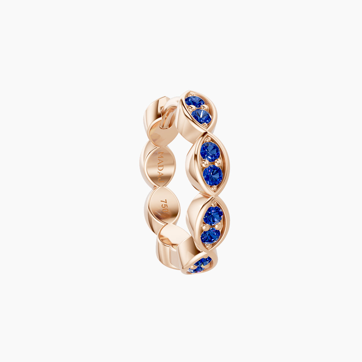 Hathor | 18k Rose Gold 8 mm Sapphire Hoop Piercing