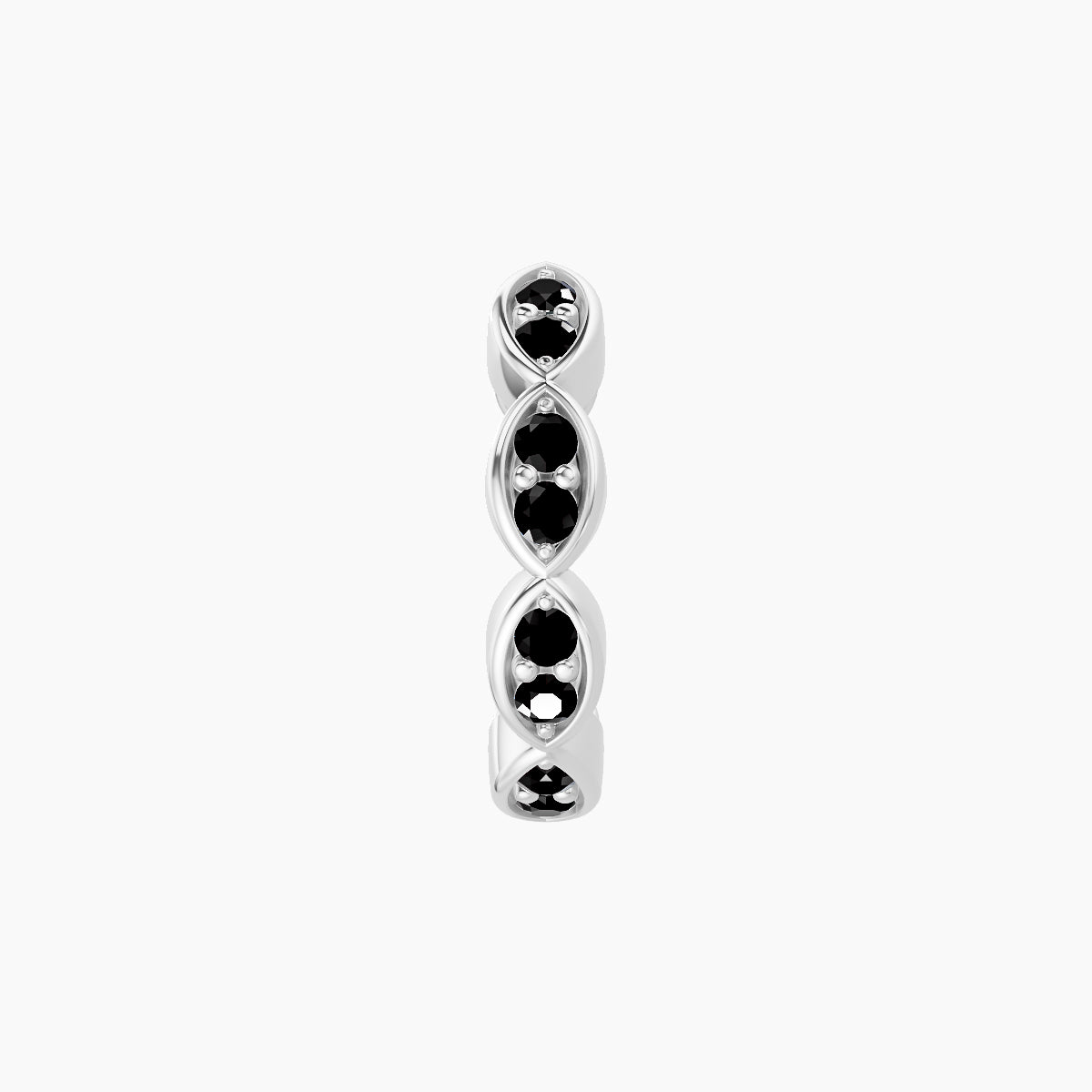 Hathor | 18k White Gold 8 mm Black Diamond Hoop Piercing