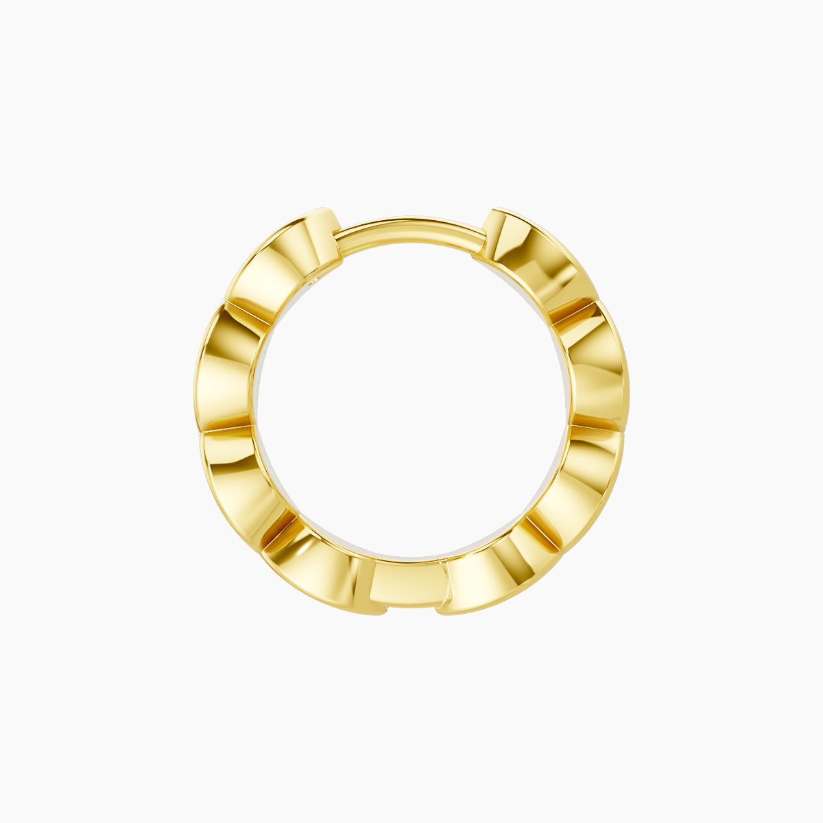 Hathor | 18k Yellow Gold 8 mm Emerald Hoop Piercing