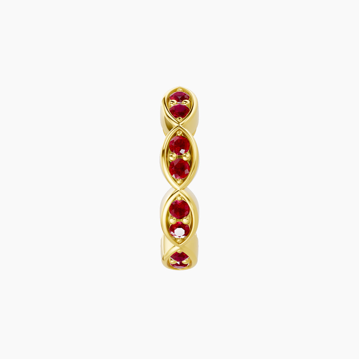 Hathor | 18k Yellow Gold 8 mm Ruby Hoop Piercing