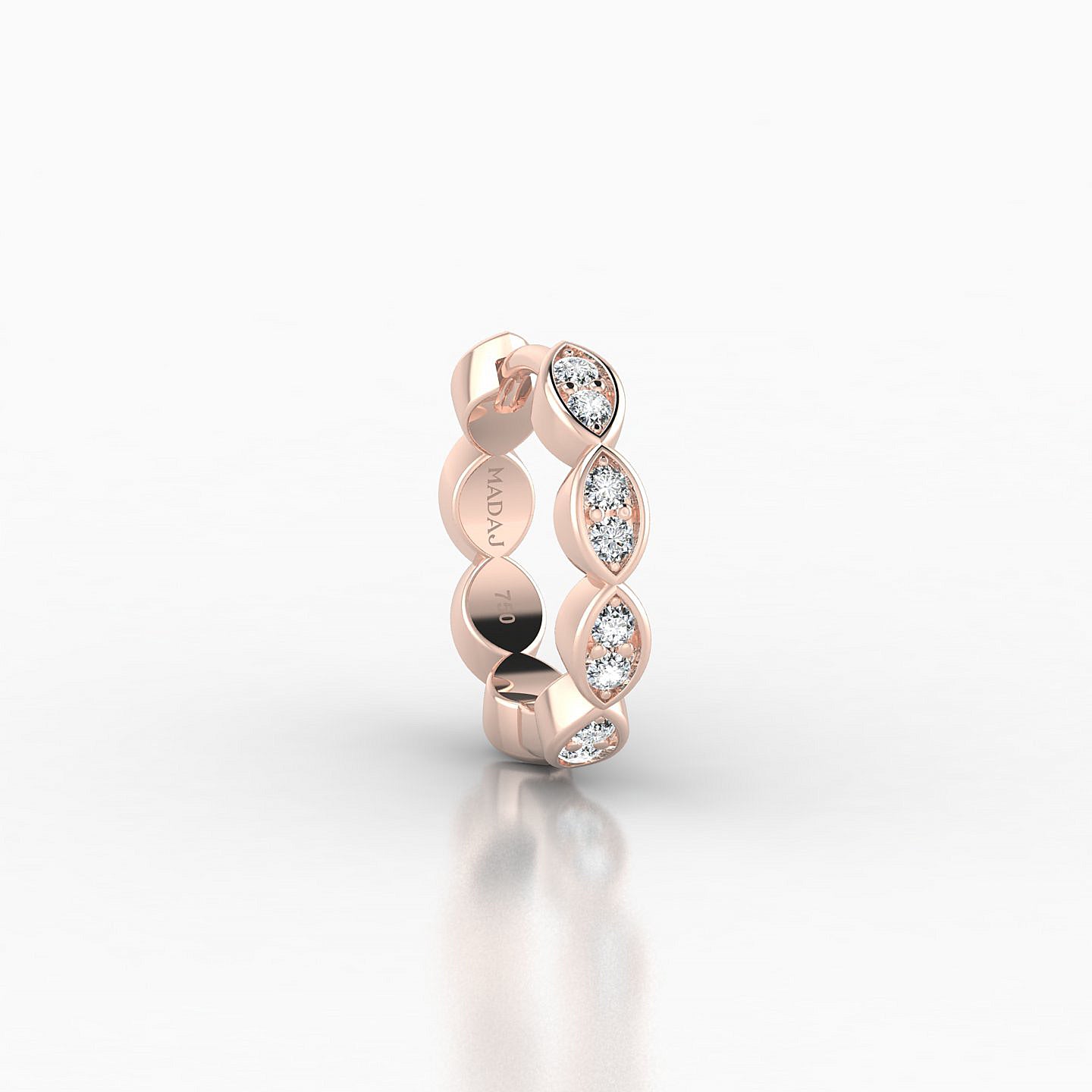 Hathor | 18k Rose Gold 8 mm Diamond Hoop Piercing