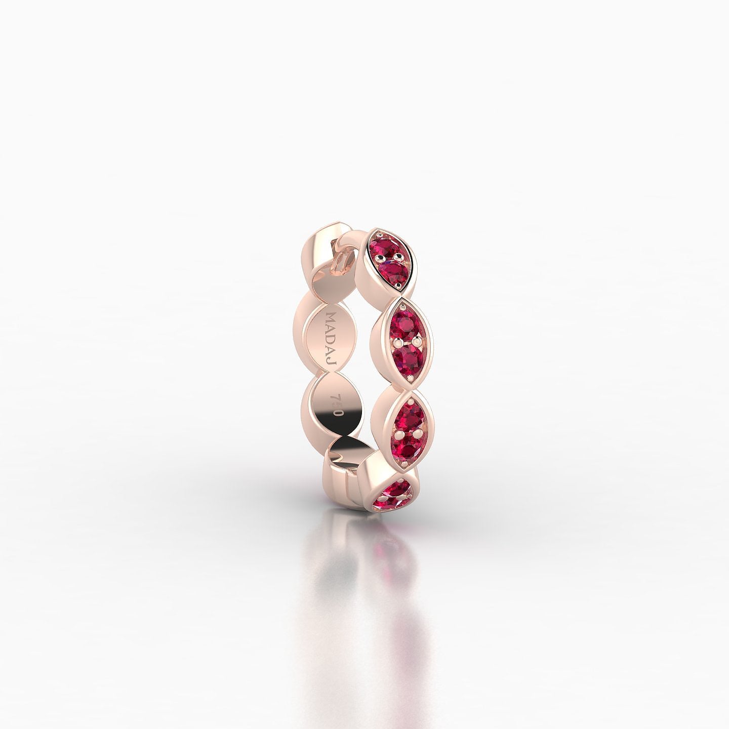 Hathor | 18k Rose Gold 8 mm Ruby Hoop Piercing
