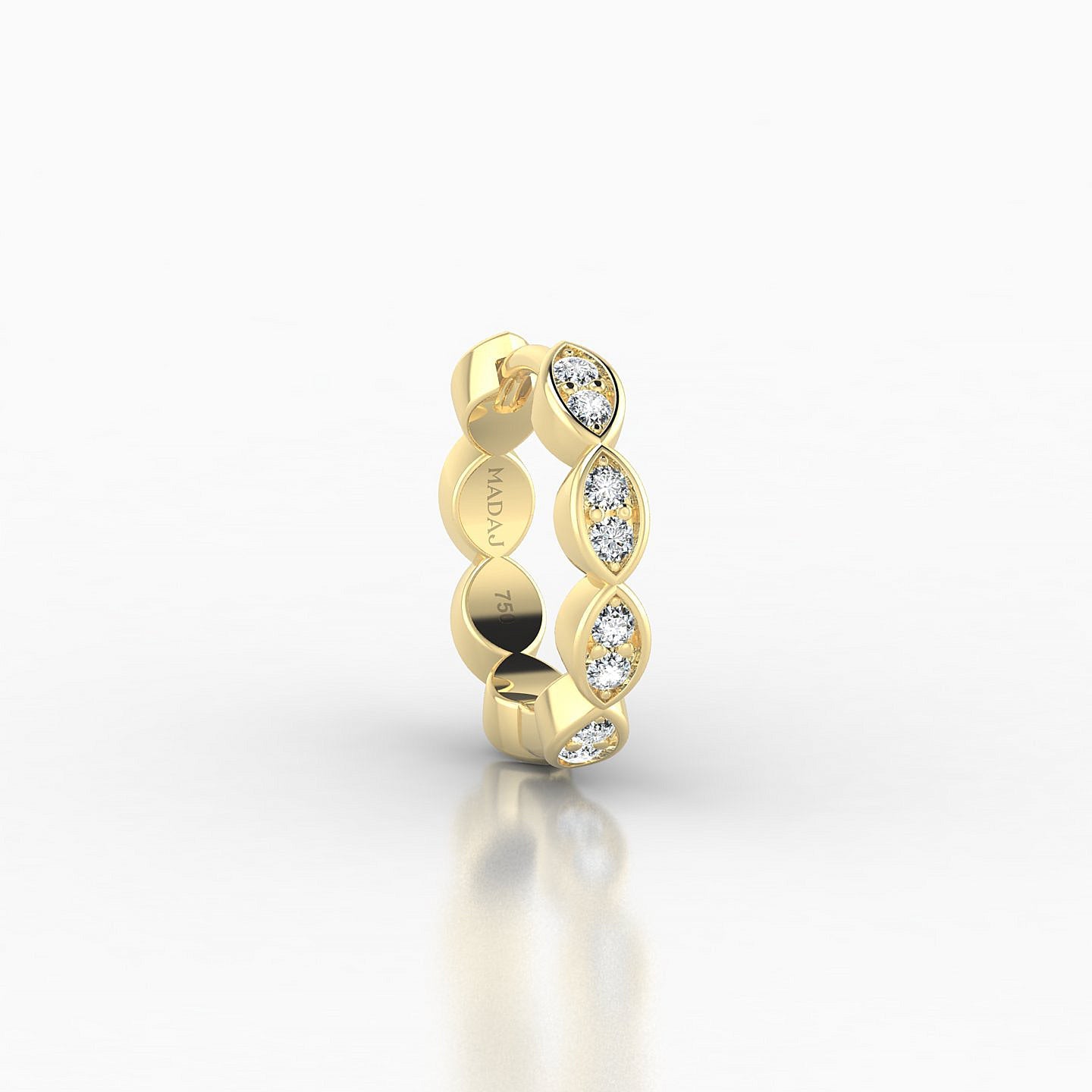 Hathor | 18k Yellow Gold 8 mm Diamond Hoop Piercing