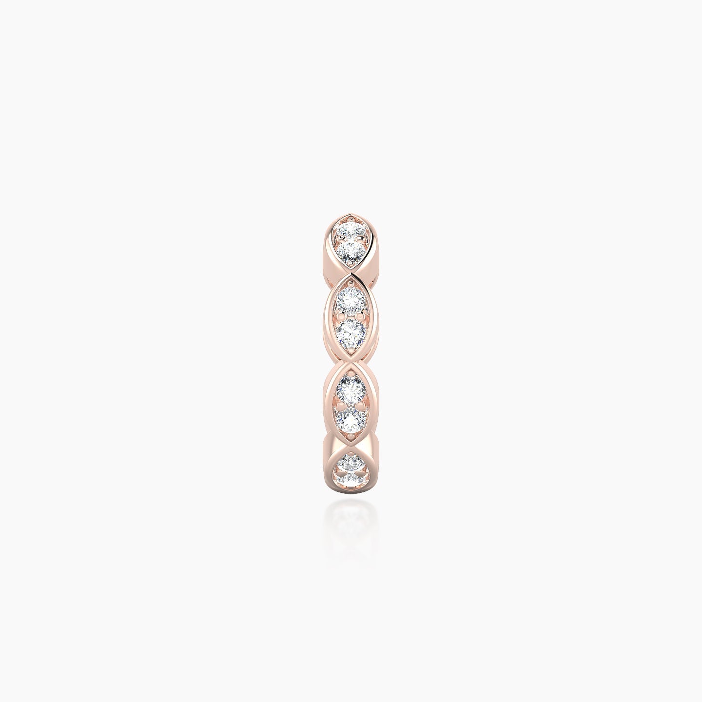 Hathor | 18k Rose Gold 8 mm Diamond Hoop Piercing