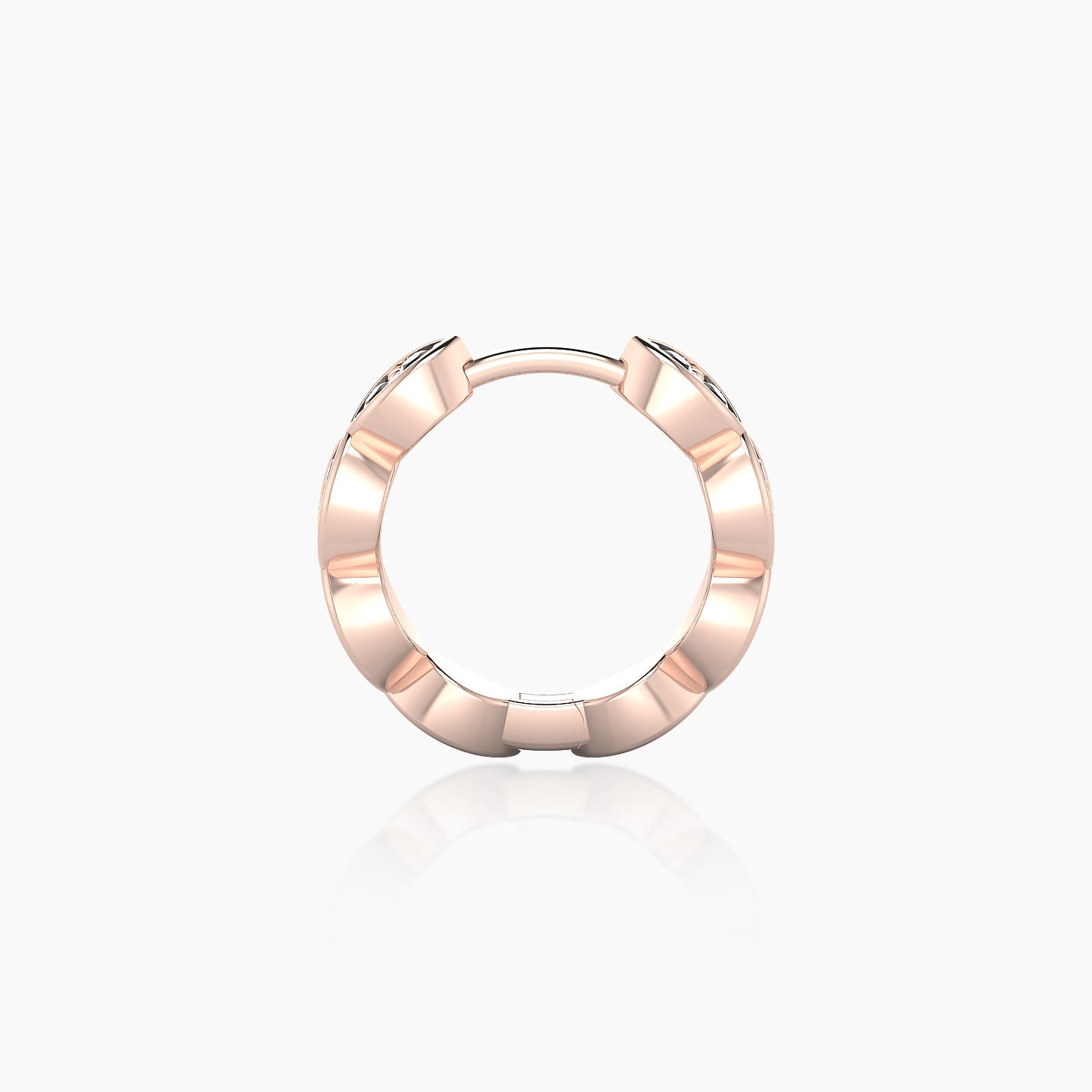 Hathor | 18k Rose Gold 8 mm Black Diamond Hoop Piercing