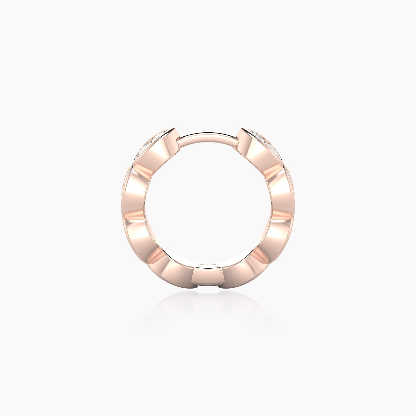 Hathor | 18k Rose Gold 8 mm Diamond Hoop Piercing