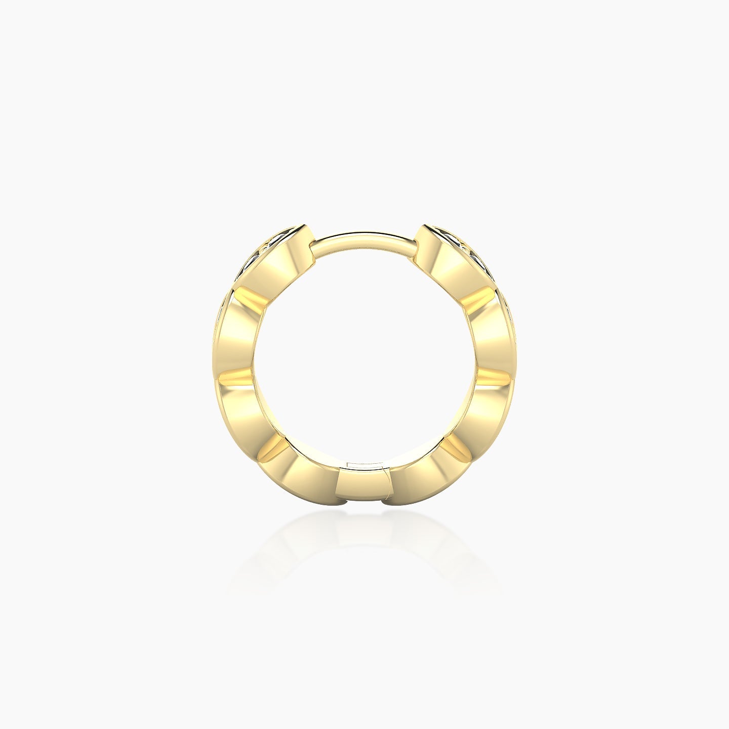 Hathor | 18k Yellow Gold 8 mm Black Diamond Hoop Piercing