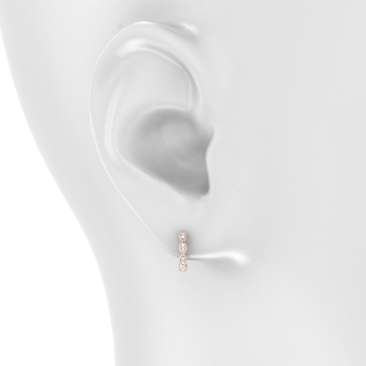 Hathor | 18k Rose Gold 8 mm Diamond Hoop Piercing