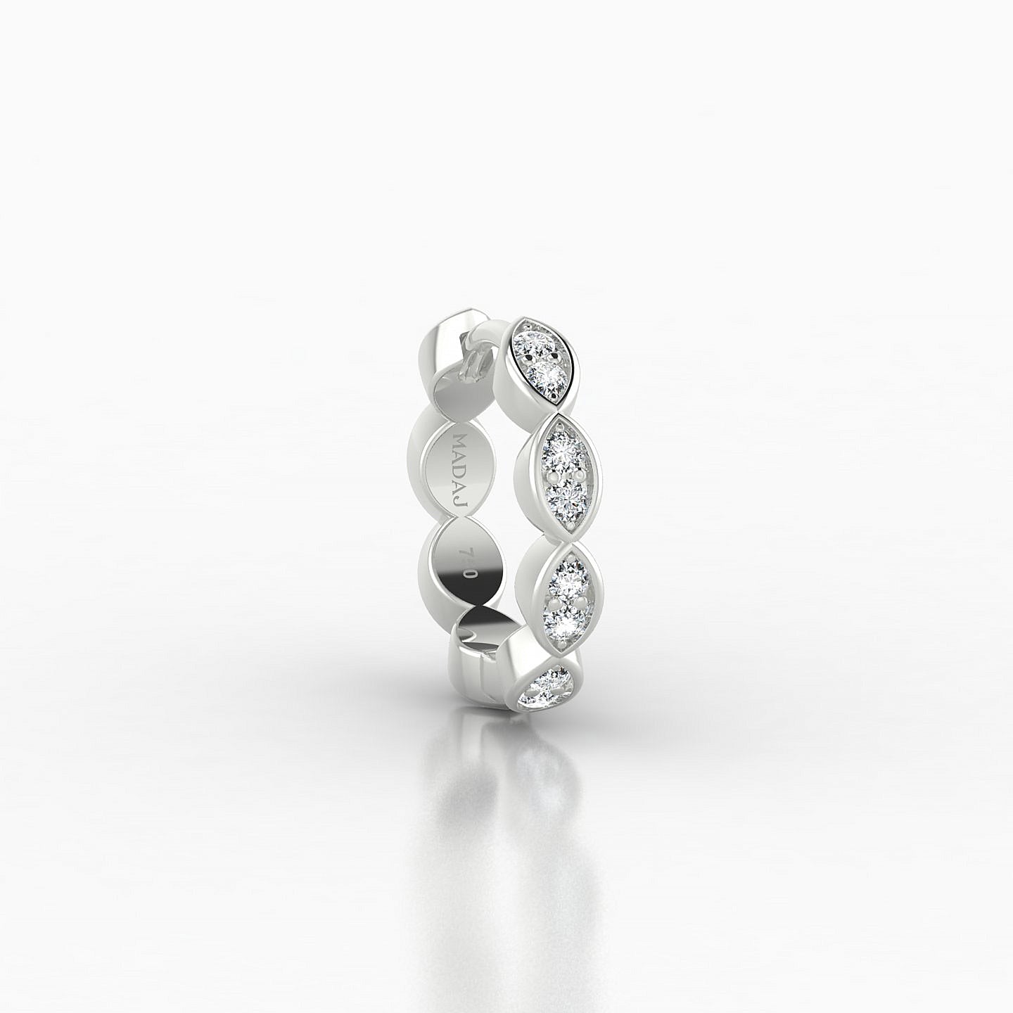 Hathor | 18k White Gold 8 mm Diamond Nose Ring Piercing