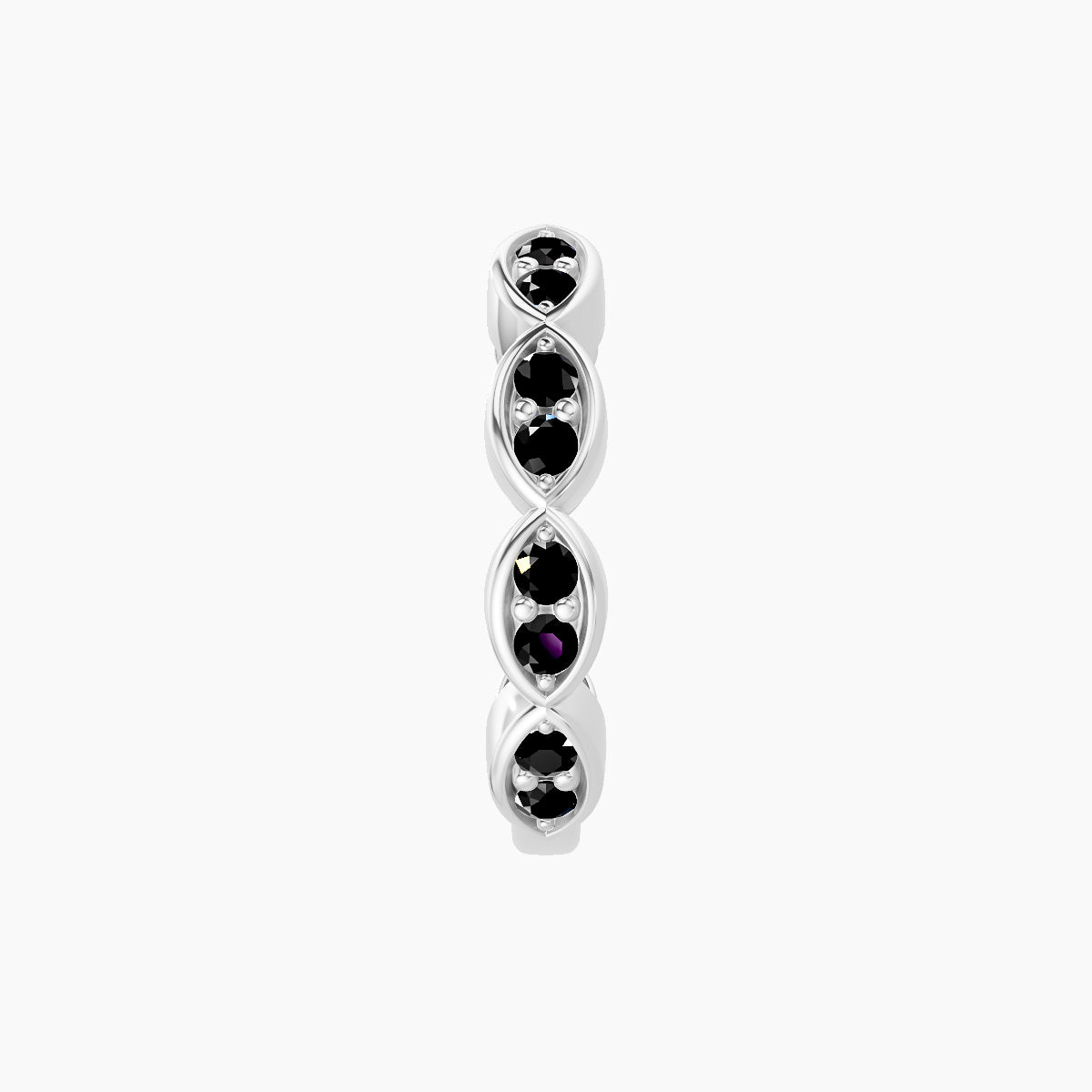 Hathor | 18k White Gold 9.5 mm Black Diamond Hoop Piercing