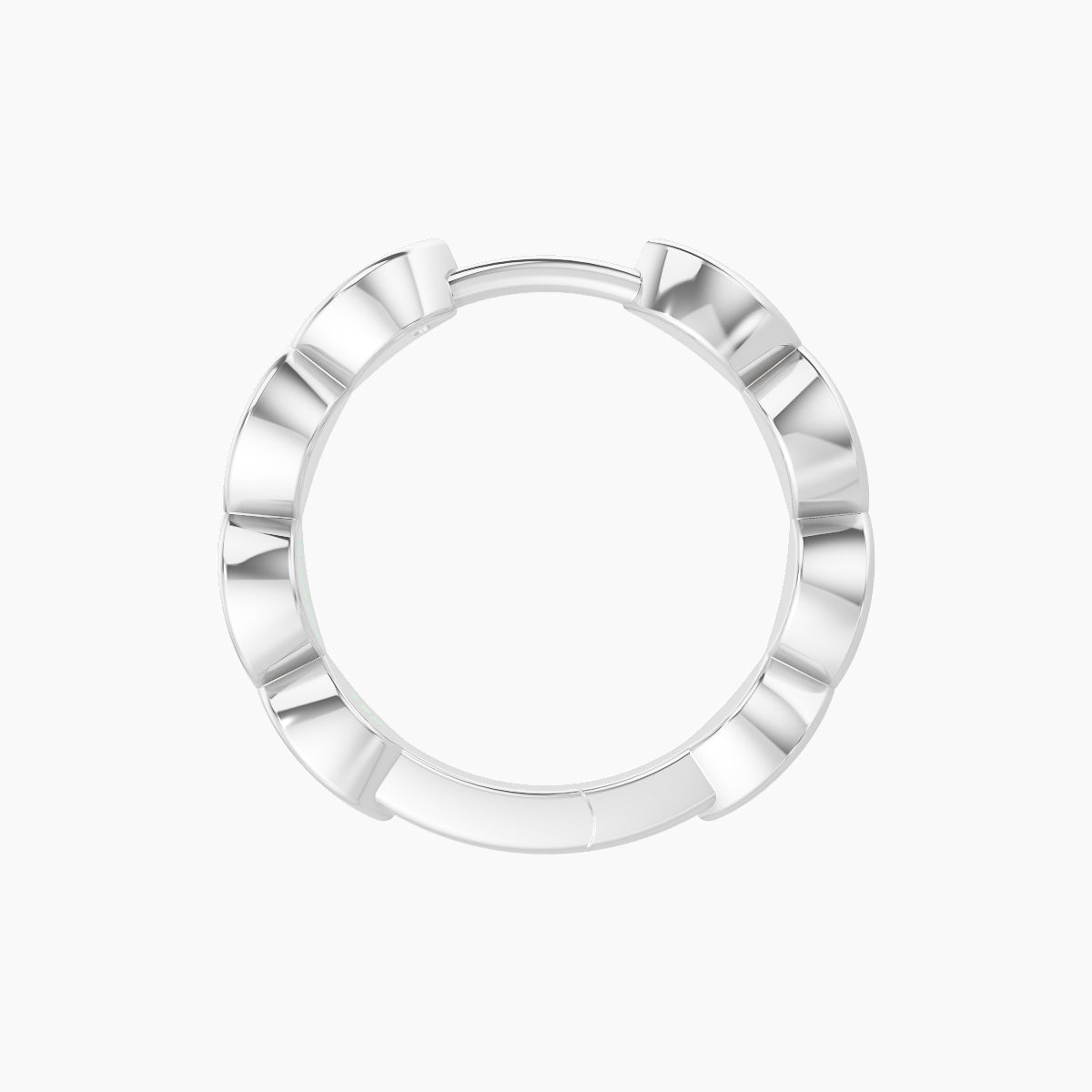 Hathor | 18k White Gold 9.5 mm Black Diamond Hoop Piercing