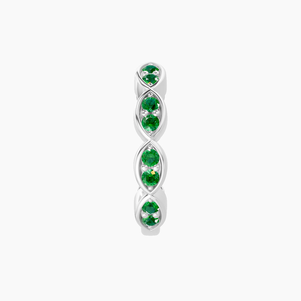 Hathor | 18k White Gold 9.5 mm Emerald Hoop Piercing