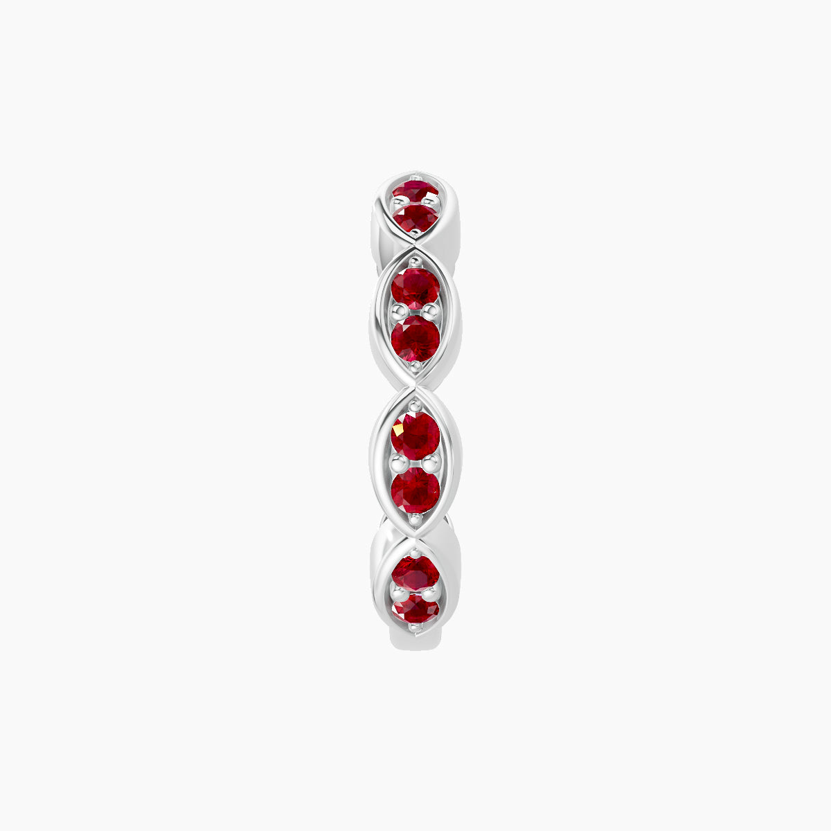 Hathor | 18k White Gold 9.5 mm Ruby Hoop Piercing