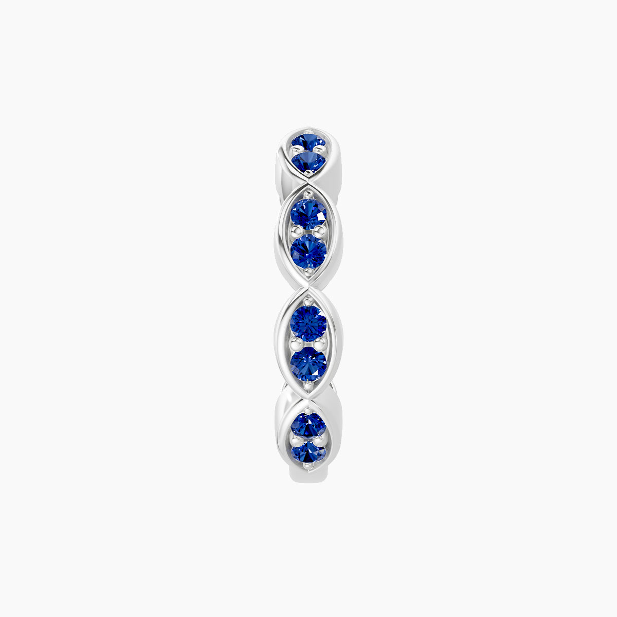 Hathor | 18k White Gold 9.5 mm Sapphire Hoop Piercing