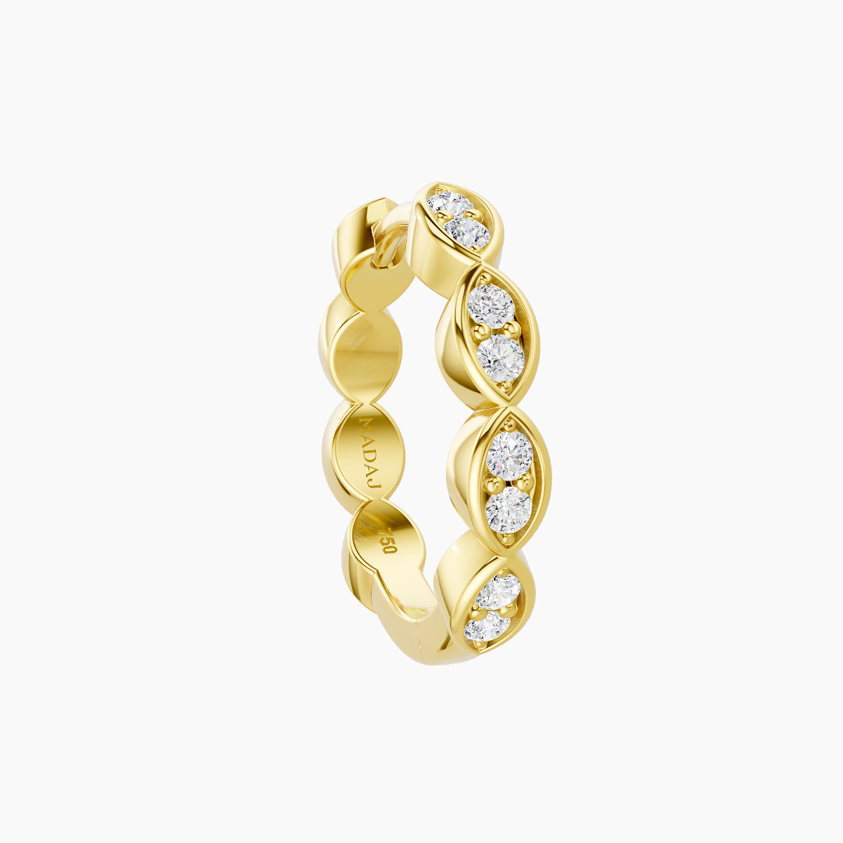 Hathor | 18k Yellow Gold 9.5 mm Diamond Hoop Piercing