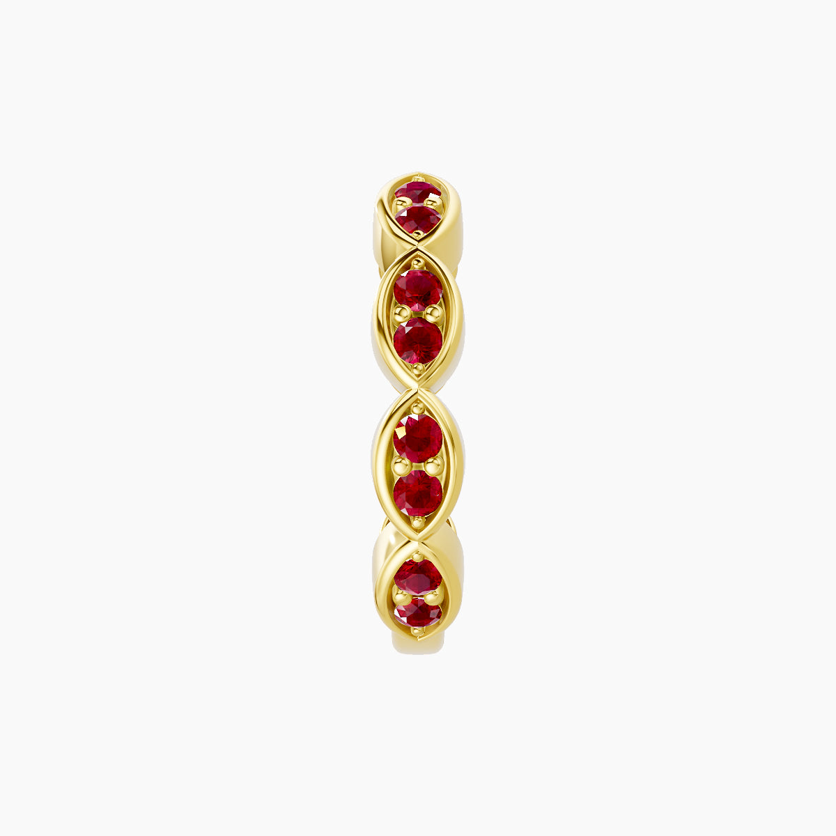 Hathor | 18k Yellow Gold 9.5 mm Ruby Hoop Piercing